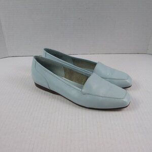 Enzo Angiolini Light Blue Leather Flats Women’s Loafers Size 6M Classic